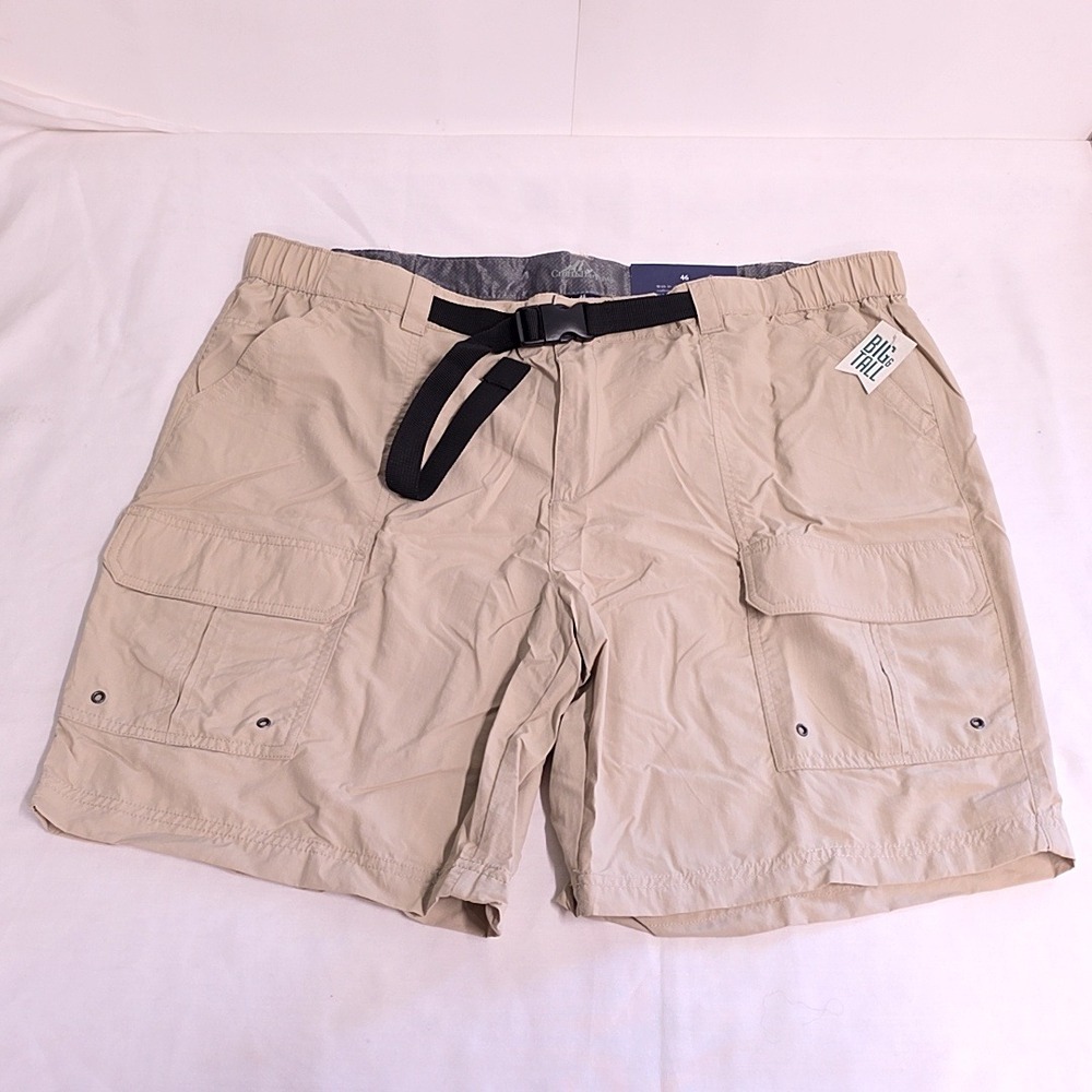 NWT Croft & Barrow Cargo Shorts Mens 46 Tan Ripstop Belted Big & Tall